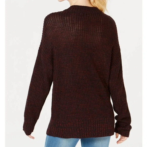 Ultra Flirt V- Neckline With A Fuzzy Letter Patch Sweater - Picture 2 of 8